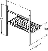 Ideal Standard Conca Bodenstehende Metallkonsole 560x483x817 mm Silk Black mit Handtuchhalter