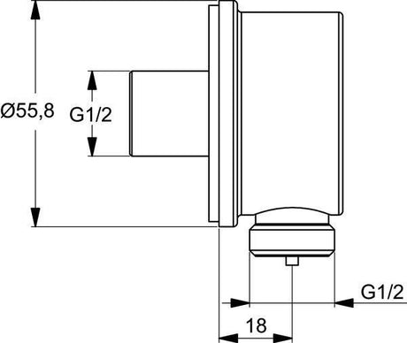 Ideal Standard Idealrain Wandanschlussbogen UP Chrom – 1/2 Zoll Außengewinde
