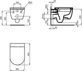 Ideal Standard Blend Curve Wand-WC-Paket randlos mit SoftClosing WC-Sitz 360x540x375mm Weiß