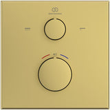 Ideal Standard Ceratherm C100 Badethermostat Unterputz Brushed Gold Rosette 163x163 mm