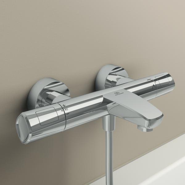 Ideal Standard Badethermostat AP Ceratherm T100, Ausladung 161 mm, Chrom – mit Verbrühschutz
