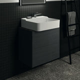 Ideal Standard Waschtischplatte Conca aus Keramik 602x373x6 mm in Marmor Noir Desir