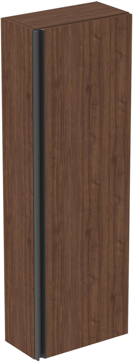 IDEAL STANDARD Halb-Hochschrank CONNECT E 1 Tür, 400x208x1200 mm, Walnuss Dunkel – Wandhängend mit Softclose