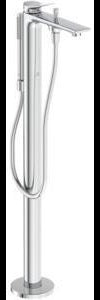 IDEAL STANDARD Conca freistehende Wannenarmatur mit Stick-Handbrause, 204 mm Ausladung, Silver Storm