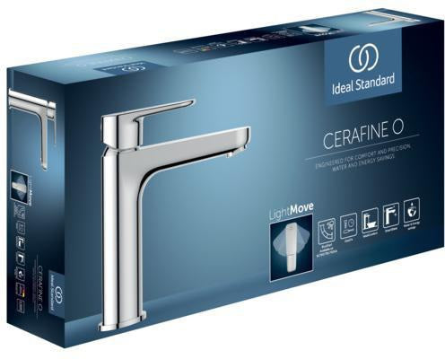 Ideal Standard Cerafine O Waschtischarmatur H120 mit Ablaufgarnitur, Ausladung 125 mm, Chrom