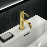 Ideal Standard Joy Waschtischarmatur Brushed Gold mit Ablaufgarnitur, 110 mm Ausladung