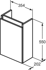 Ideal Standard Eurovit+ Möbelpaket – Handwaschbecken 37 cm & Unterschrank 36 cm mit Tür, Hochglanz grau