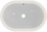 Ideal Standard Unterbauwaschtisch Connect, oval, 620x410 mm, Weiß, ohne Hahnloch, mit Überlauf