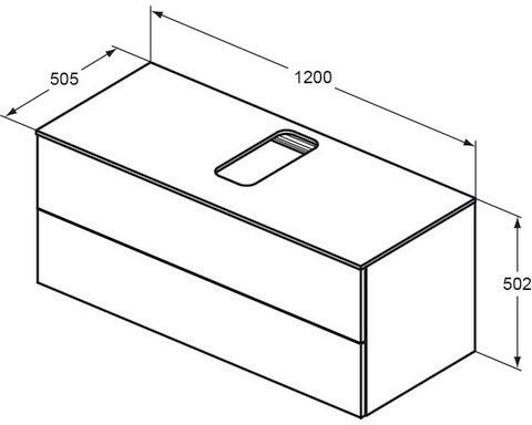 Ideal Standard Adapto Deckplatte 600 mm Pinie hell Dekor für Waschtischunterschrank