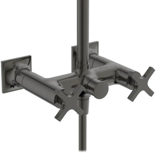 Ideal Standard Duschsystem Joy Neo mit Brausearmatur, Kreuzgriffen und Kopfbrause in Chrom