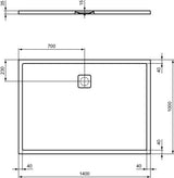 Ideal Standard Rechteck-Brausewanne Ultra Flat Evo 1400x1000x35mm Seidenweiß – Rutschhemmend