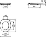 Ideal Standard WC-Sitzring Contour 21+ aus Duroplast, Weiß Alpin, 375x435x40 mm