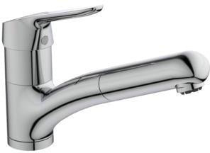 Ideal Standard Ceraflex Küchenarmatur mit Handbrause, Niederdruck, ausziehbar, Chrom