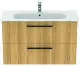Ideal Standard i.life A Waschtischset 100 cm mit Unterschrank, weiß matt, schwarzer Griff