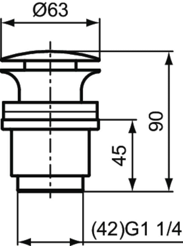 Ideal Standard Waschtischablaufventil Chrom – Push-Open-Ventil, rostfreier Stahl