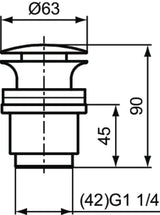 Ideal Standard Waschtischablaufventil Chrom – Push-Open-Ventil, rostfreier Stahl