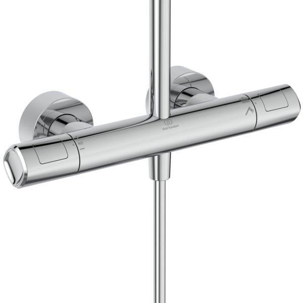 Ideal Standard Duschsystem Ceratherm T100 – Thermostat, Teleskopfunktion, Chrom