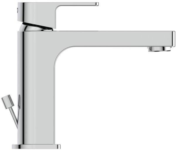Ideal Standard Edge Waschtischarmatur Slim mit Ablaufgarnitur, 5 l/min, BlueStart, Chrom