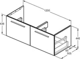 Ideal Standard i.life B Möbel-Set 160 cm – 2 Auszüge, 1 offenes Fach, Gr. Schwarz, Weiß matt
