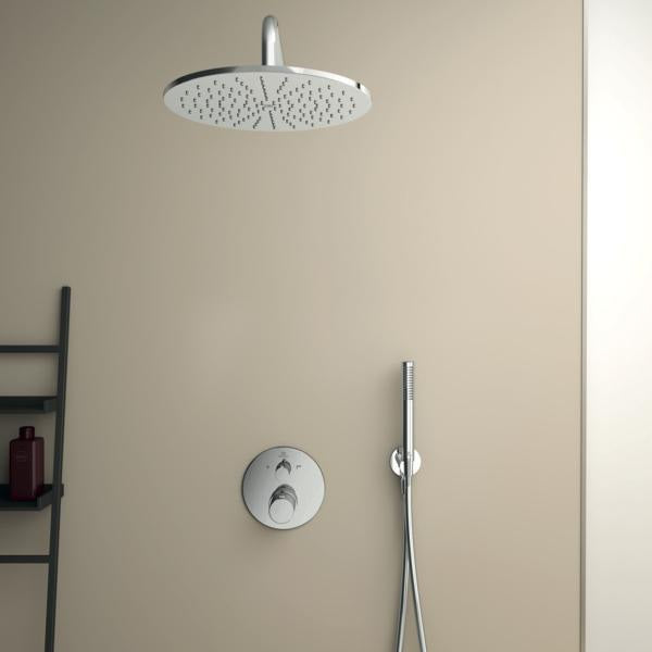 Ideal Standard IS Armaturen-Bundle UP Ceratherm T100 Magnetic Grey – Thermostat, Regenbrause & Handbrause