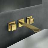 Ideal Standard Conca Wand-Waschtischarmatur, zweigriffig, Ausladung 180 mm, Brushed Gold