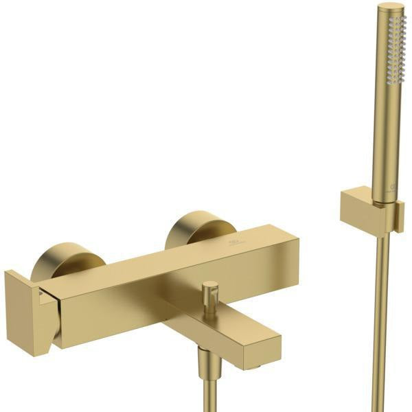 Ideal Standard Extra Badearmatur Aufputz 210 mm mit Stab-Handbrause und Zugumsteller in Chrom