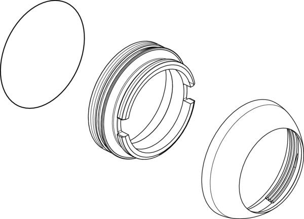 IDEAL STANDARD Abdeckkappe Chrom inkl. O-Ring und Gewindering – Sanitär-Armaturen-Zubehör