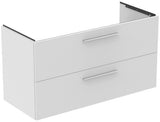 Ideal Standard i.life B Möbelwaschtischunterschrank 1200 mm, 2 Auszüge, Weiß matt, Siphon links