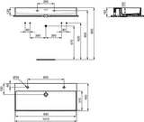 Ideal Standard Extra Aufsatzwaschtisch 1015 mm, 2 Plätze, 1 Hahnloch je Seite, mit Überlauf, Weiß