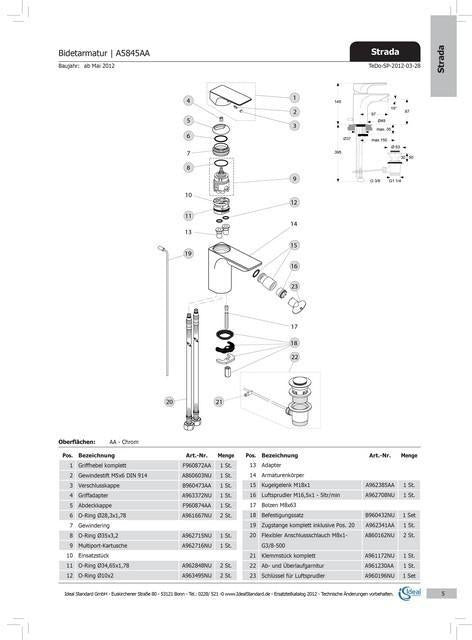 Ideal Standard Strada Abdeckkappe für Multiport-Kartusche, Chrom – Sanitär-Armaturen-Zubehör