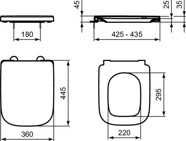 Ideal Standard i.life B WC-Sitz Wrapover Softclosing Weiß – Duroplast, Absenkautomatik, abnehmbar