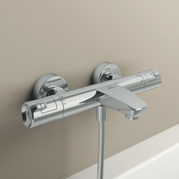 Ideal Standard Badethermostat AP Ceratherm T50 mit Handbrauseset Chrom – Thermostatische Wandarmatur