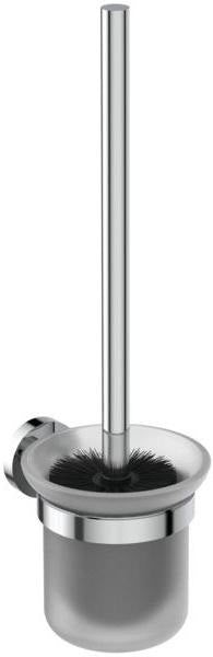 Ideal Standard IOM Bürstengarnitur aus Glas wandhängend in Chrom – mattglasierter Einsatz, verdeckte Befestigung