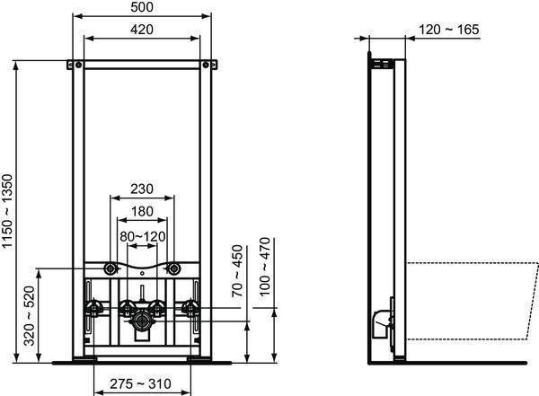 Ideal Standard Bidet-Element ProSys – selbsttragendes Vorwandelement für Trockenbau