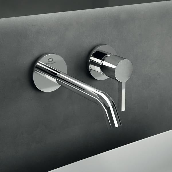 Ideal Standard Joy Wand-Waschtischarmatur in Brushed Gold, 180 mm Auslauf, runde Rosette