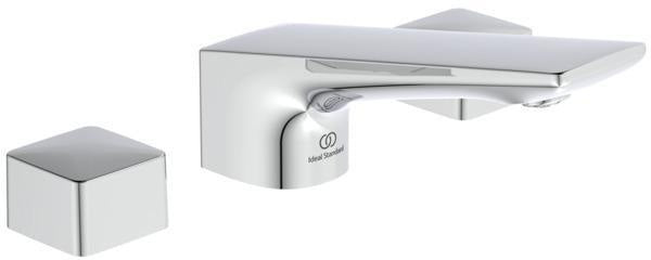 Ideal Standard Conca 3-Loch-Waschtischarmatur Brushed Gold mit Ablaufgarnitur, Ausladung 133 mm