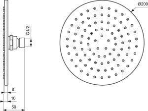 Ideal Standard Idealrain Kopfbrause 200 mm Chrom – Regenstrahl mit Antikalksystem