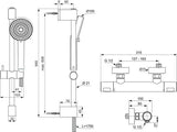 IDEAL STANDARD Brausekombination Ceratherm T25 N 600 mm mit Thermostat und Handbrause in Chrom