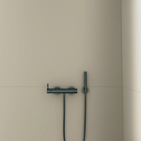Ideal Standard Idealrain Atelier Brausehalter mit runder Rosette in Brushed Gold – Wandmontage