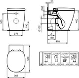 Ideal Standard Stand-T-WC Connect AquaBlade, Abgang waagerecht, 370x550x400 mm, Weiß