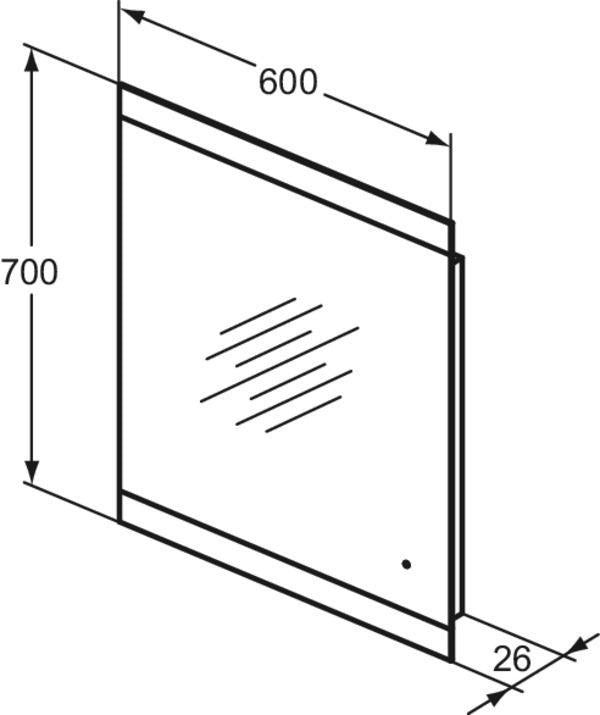 IDEAL STANDARD Mirror&Light Wandspiegel 500x700 mm mit LED-Ambientelicht und Antibeschlagfunktion