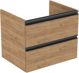 Ideal Standard Connect E Waschtisch/Möbel-Paket 600 mm Weiß/Walnuss Dunkel – 2 Auszüge, Softclose