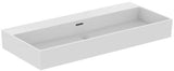 Ideal Standard Extra Aufsatzwaschtisch 1015 mm, geschliffen weiß, ohne Hahnloch, mit Überlauf