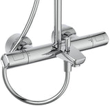 Ideal Standard Duschsystem Ceratherm T100 mit Badethermostat Chrom – Verbrühschutz, Regenkopfbrause