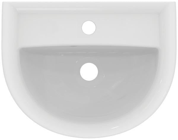 Ideal Standard Eurovit Handwaschbecken 450x350x155 mm, 1 Hahnloch, mit Überlauf, Weiß
