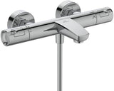 Ideal Standard Badethermostat AP Ceratherm T50 mit Handbrauseset Chrom – Thermostatische Wandarmatur