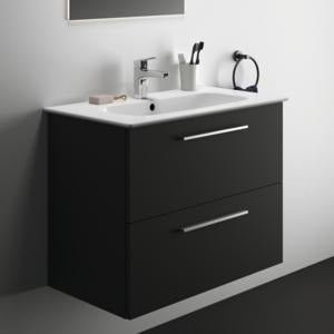 Ideal Standard i.life A Möbelpaket mit Waschtisch 80 cm und Unterschrank, Weiß matt, Chrom Griff