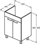 Ideal Standard Eurovit Stand-Waschtischunterschrank 60 cm, 2 Türen, Hochglanz Weiß