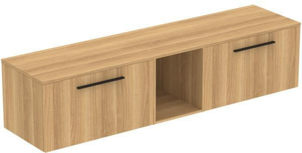 Ideal Standard i.life B Möbel-Set 200 cm – 2 Auszüge, 1 offenes Fach, Gr. Schwarz/Weiß matt