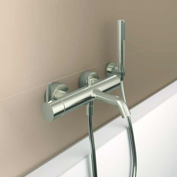 Ideal Standard Idealrain Atelier Brausehalter mit runder Rosette in Brushed Gold – Wandmontage